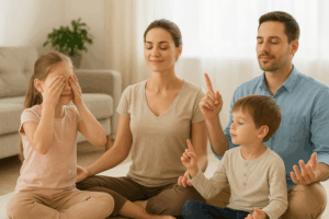 familia jugando con la visión intuitiva