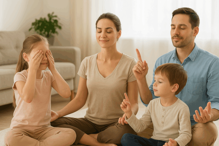 familia jugando con la visión intuitiva